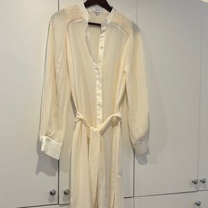 Reiss Cream Button-Front Shirt Dress